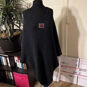 Love Your Melon Charcoal Knit Shawl OS